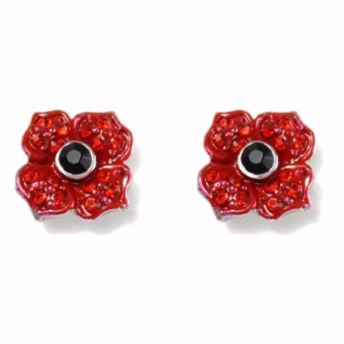 Poppy 4 petal stud earrings