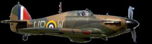 scale model of the Hurricane in which Pilot Officer Geoffrey Page was shot down in the summer of 1940