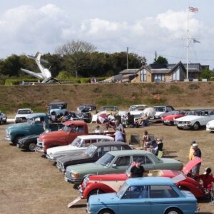Vintage cars at the Battle of Britain Memorial